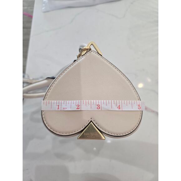 Katie Spade Small Icon Tote Cream white color worn once heart shape - Picture 9 of 9